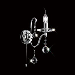 Bianco Wall Lamp Switched 1 Light Polished Chrome, Crystal - thumbnail 2