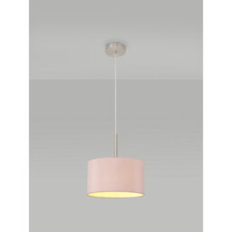 Baymont Satin Nickel E27 Single Pendant With 30cm x 17cm Dual Faux Silk Shade, Taupe/Halo Gold - thumbnail 2