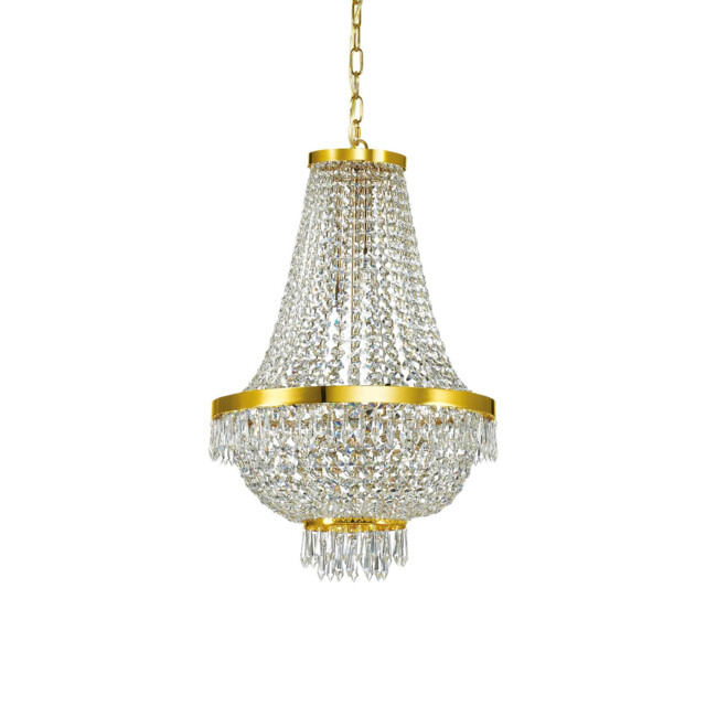 Caesar 9 Light Crystal Chandelier Gold Finish, G9 - image 1