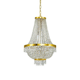 Caesar  9 Light Crystal Chandelier Gold Finish, G9