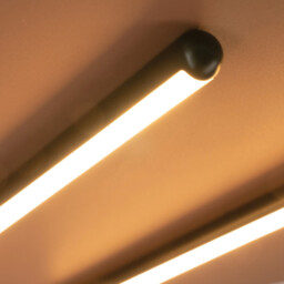 Neapolis 60cm Integrated Led Semi Flush Ceiling Light Sandy Brick Red-Black Matt LED 3000K Dimmable - thumbnail 2