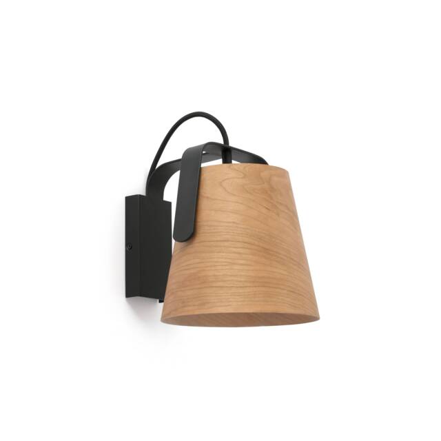 Stood 1 Light Indoor Wall Lamp Black, Wood, E27 - image 1