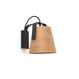 Stood 1 Light Indoor Wall Lamp Black, Wood, E27 - thumbnail 2