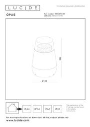 Lucide OPUS - Bollard light - LED - 1x9W 2700K - IP54 - Black - thumbnail 5