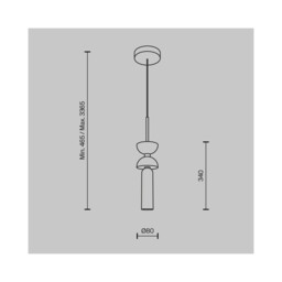 Kyoto Modern Slim Pendant Ceiling Light White 1xG9 - thumbnail 2