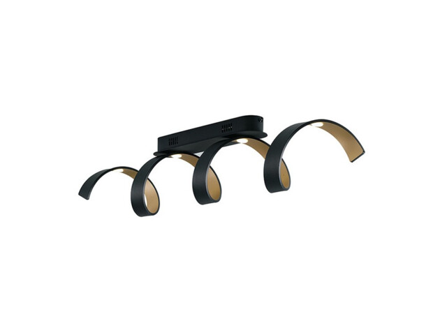 HELIX LED Swirl Semi Flush Light Black, Gold 1600lm 4000K 80x18x13.5cm - image 1