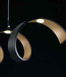 HELIX LED Swirl Semi Flush Light Black, Gold 1600lm 4000K 80x18x13.5cm - thumbnail 2