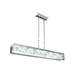Euphoria Linear Pendant 2 Light T5 Wire, Polished Chrome, Opal White Glass, NOT LED, CFL Compatible