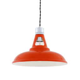 Vienna Industrial Dome Pendant, Chrome, Orange