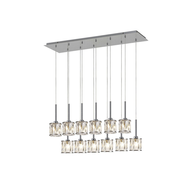 Keene 12 Light G9 2m Linear Pendant Polished Chrome / Clear Crystal Shade - image 1