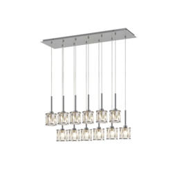 Keene 12 Light G9 2m Linear Pendant Polished Chrome / Clear Crystal Shade - thumbnail 1