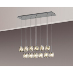 Keene 12 Light G9 2m Linear Pendant Polished Chrome / Clear Crystal Shade - thumbnail 3