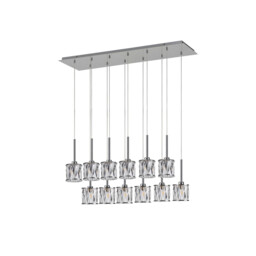 Keene 12 Light G9 2m Linear Pendant Polished Chrome / Clear Crystal Shade - thumbnail 5