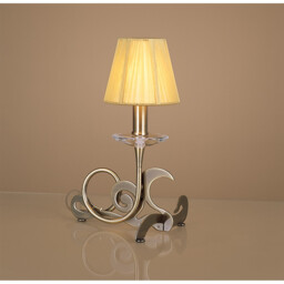 Acanto Table Lamp 1 Light E14, Antique Brass With Amber Cream Shade - thumbnail 2