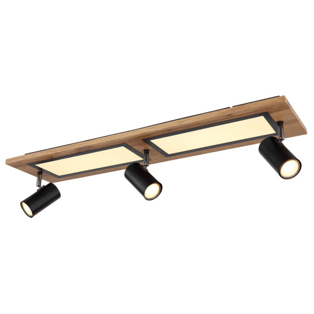 Ulla 80x20cm Integrated LED Semi Flush Ceiling Light Matt Black 3x LED 3000K - image 1