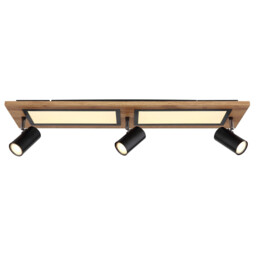 Ulla 80x20cm Integrated LED Semi Flush Ceiling Light Matt Black 3x LED 3000K - thumbnail 3