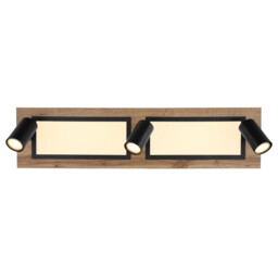 Ulla 80x20cm Integrated LED Semi Flush Ceiling Light Matt Black 3x LED 3000K - thumbnail 5