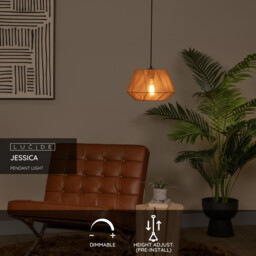 JESSICA - Pendant light - 1xE27 - Natural - Special Offer - thumbnail 2