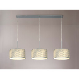Baymont Polished Chrome 3 Light E27 Linear Pendant With 30cm x 17cm Silver Leaf Shade 3m - thumbnail 2