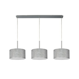 Baymont Polished Chrome 3 Light E27 Linear Pendant With 30cm x 17cm Silver Leaf Shade 3m - thumbnail 5