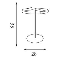 Aerial LED Table Lamp, Gold and Black Metal - thumbnail 5