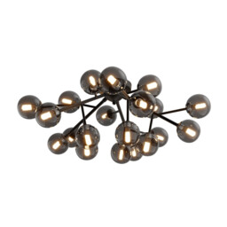 Maytoni Dallas Modern 20 Light Globe Ceiling Light Matt Black, Smoky Shade, G9 - thumbnail 2