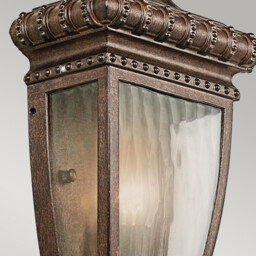 Venetian Rain 1 Light Outdoor Wall Half Lantern Light Brushed Bronze IP44, E14 - thumbnail 5