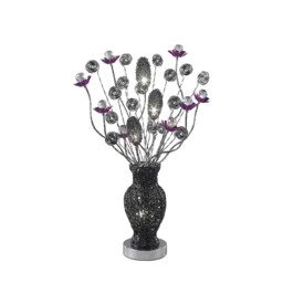 (DH) Nevada Table Lamp 4 Light G4 Black/Purple/Crystal, NOT LED/CFL Compatible - thumbnail 1