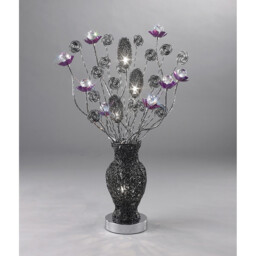 (DH) Nevada Table Lamp 4 Light G4 Black/Purple/Crystal, NOT LED/CFL Compatible - thumbnail 2