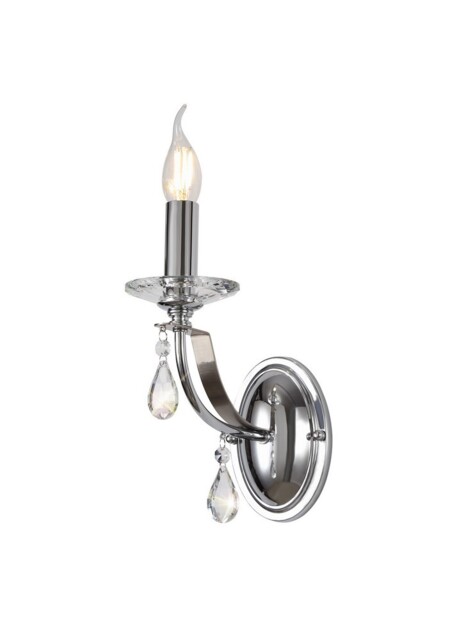 Darien Wall Lamp 1 Candle Light E14, Polished Chrome, Satin Nickel, Clear Crystal - image 1