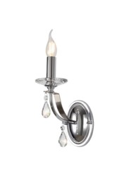 Darien Wall Lamp 1 Candle Light E14, Polished Chrome, Satin Nickel, Clear Crystal - thumbnail 1