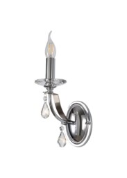 Darien Wall Lamp 1 Candle Light E14, Polished Chrome, Satin Nickel, Clear Crystal - thumbnail 3