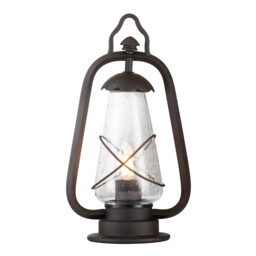 Miners 1 Light Outdoor Pedestal Lantern Old Bronze IP44, E14