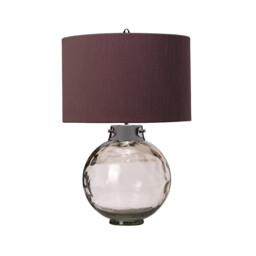 Kara Table Lamp, Smoke, Faux Silk Shade