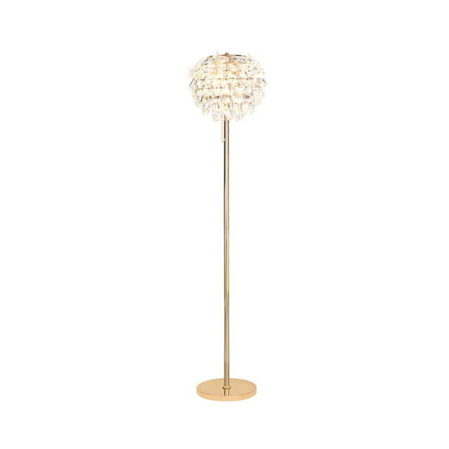 Coniston Floor Lamp, 3 Light E14, French Gold/Crystal - image 1