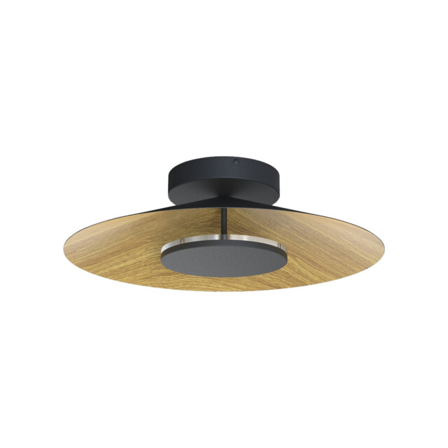 Orion Ceiling 55cm Round, 24W LED, 3000K, 1680lm, Wood/Black, 3yrs Warranty - image 1