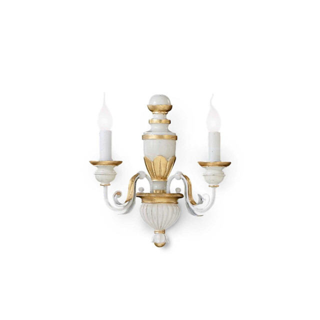Firenze  2 Light Indoor Candle Wall Light Gold, Ivory, E14