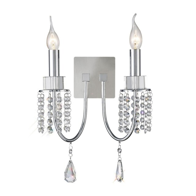 Emily Wall Lamp Switched 2 Candle Light Polished Chrome, Crystal - image 1