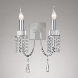 Emily Wall Lamp Switched 2 Candle Light Polished Chrome, Crystal - thumbnail 2