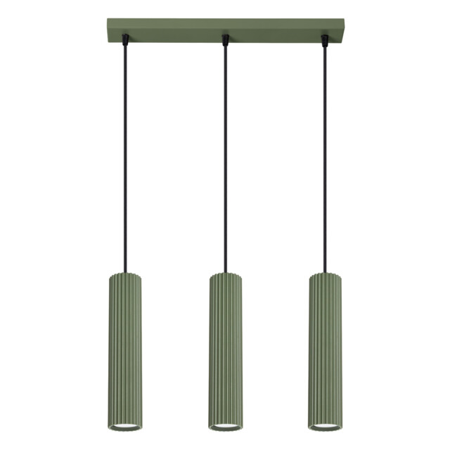 Karbon Minimalist Bar Pendant 3 Light Olive Green - image 1