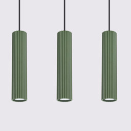 Karbon Minimalist Bar Pendant 3 Light Olive Green - thumbnail 5