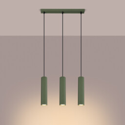 Karbon Minimalist Bar Pendant 3 Light Olive Green - thumbnail 3