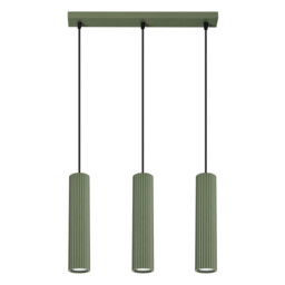 Karbon Minimalist Bar Pendant 3 Light Olive Green