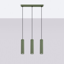 Karbon Minimalist Bar Pendant 3 Light Olive Green - thumbnail 2