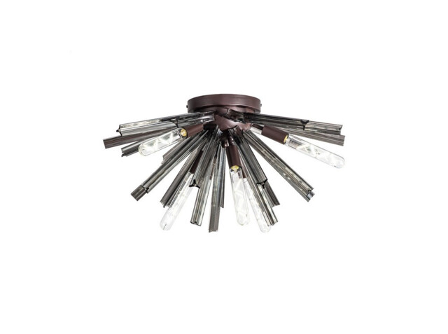 Hornby 6 Light E14, Semi Flush Brown Oxide , Smoke Glass - image 1