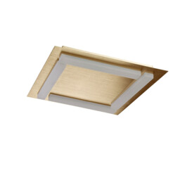Verona Square Ceiling 4 Light 20W LED 3000K, 1800lm, Satin Gold/Frosted Acrylic