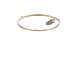 Oracle Slim 70cm Non Dim 3000K Round Integrated LED Semi Flush Ceiling Light Brass 4350lm - thumbnail 1