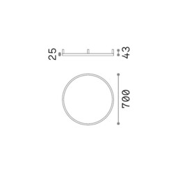 Oracle Slim 70cm Non Dim 3000K Round Integrated LED Semi Flush Ceiling Light Brass 4350lm - thumbnail 2