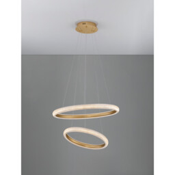 Medora Integrated LED Pendant Ceiling Light Brass Gold Aluminium LED 41.5W 3500Lm 3000K - thumbnail 5