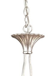 Paola Ceiling Pendant 2 Arm 6 Light E14, Silver Painted with Black Shades & Black Glass Droplets - thumbnail 5